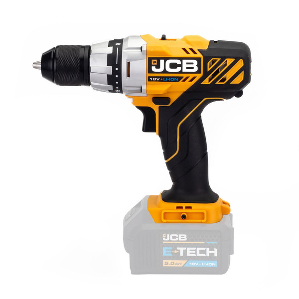 JCB 18V Cordless Drill Driver Li-Ion 2Ah - 5Ah, 13mm 1/2 Keyless Chuck | 21-18DD-B, Bare Unit