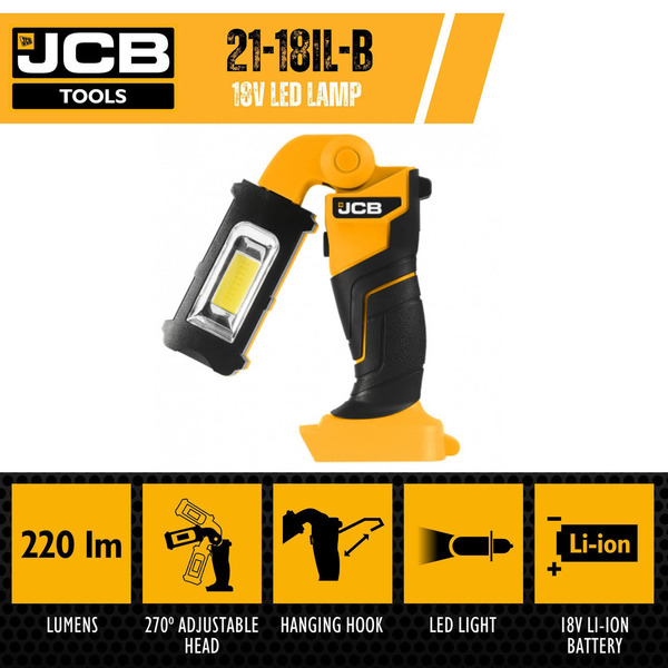 JCB Tools JCB 18V Battery Inspection Light (Bare Unit) | 21-18IL-B