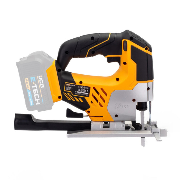 JCB 18V Cordless Jigsaw Li-ion 2Ah-5Ah Battery, 0-45 Degrees Cutting Positions | 21-18JS-B, Bare Unit + 5.0Ah Battery