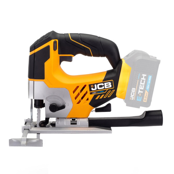 JCB 18V Cordless Jigsaw Li-ion 2Ah-5Ah Battery, 0-45 Degrees Cutting Positions | 21-18JS-B, Bare Unit