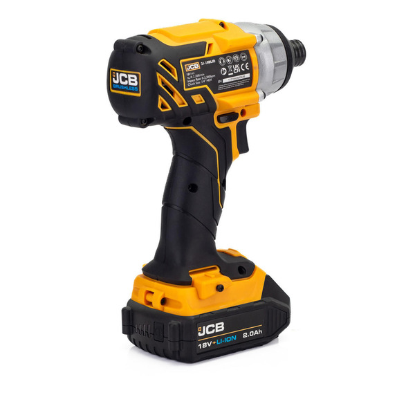 JCB 18V B/L Combi Drill B/L Impact Driver Multi Tool Kit 2x 2.0ah Lithium-Ion Batteries and charger in 26 wheeled kit bag | 21-18TPKMT-2