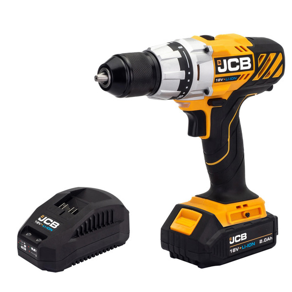 JCB 18V Drill Driver 1x2.0Ah Lithium-Ion Battery and 2.4A fast charger | 21-18DD-2XB