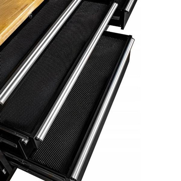 JCB Workshop Table Trolley and Tool Cabinet, 10 Drawers, 13 Hooks, Caster Mounted | JCB-01Y0109