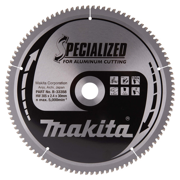 Makita B-33358 B-09684 305mm x 30mm x 100T Specialized Aluminium Saw Blade