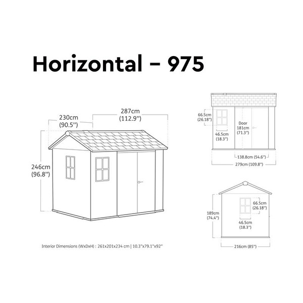 Keter KET259689 Newton Plus Shed 9.5 x 7ft
