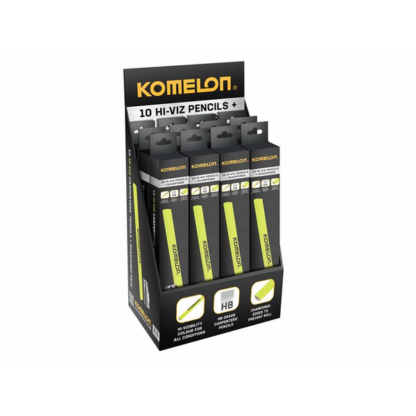 Komelon KOMTUB10 Carpenters Pencil and Sharpener Set, 10 Piece XMS25PENCILS
