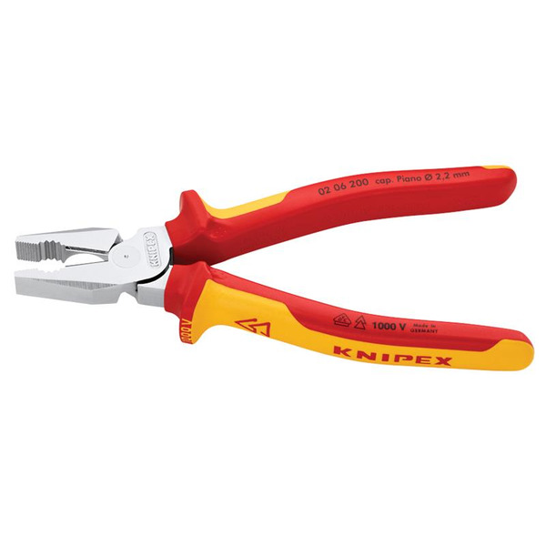 02 06 200 VDE High Leverage Combination Pliers 200mm