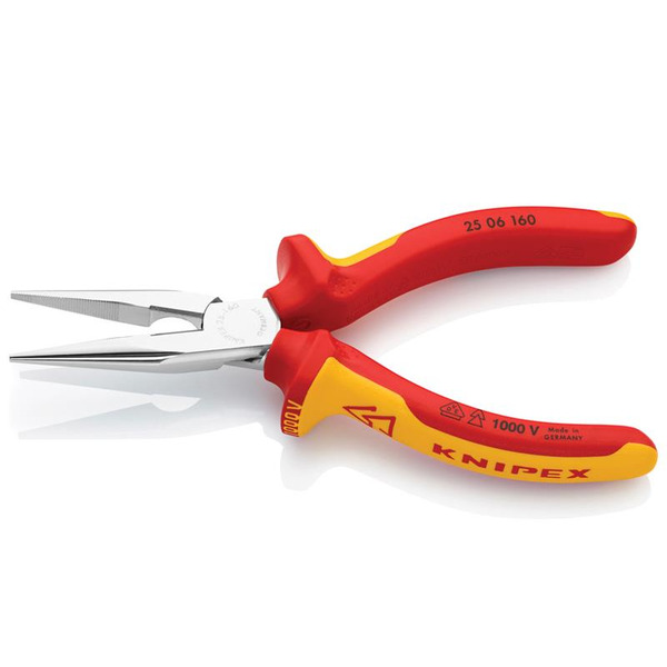 25 06 160 VDE Snipe Nose Side Cutting Pliers 160mm