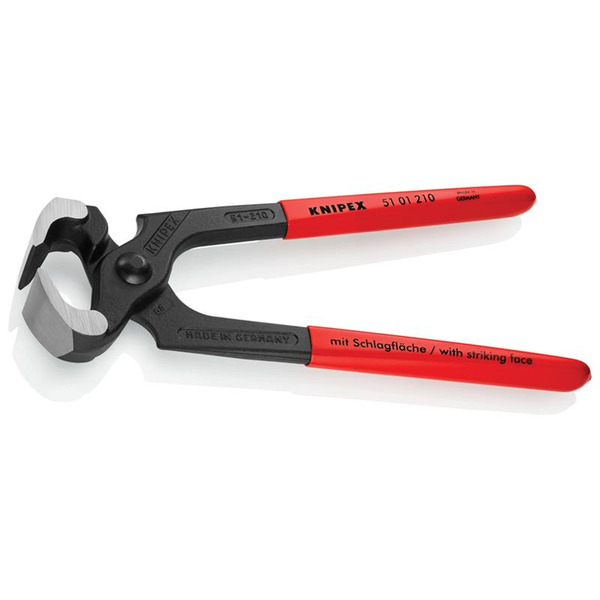 KNIPEX KPX5101210 Hammerhead Style Carpenter's Pincers Plastic Coated Grip 210mm