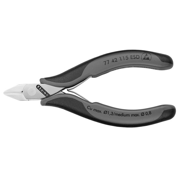 77 42 115 ESD Electronics Diagonal Cutters Pointed Head, Non Bevelled 115mm