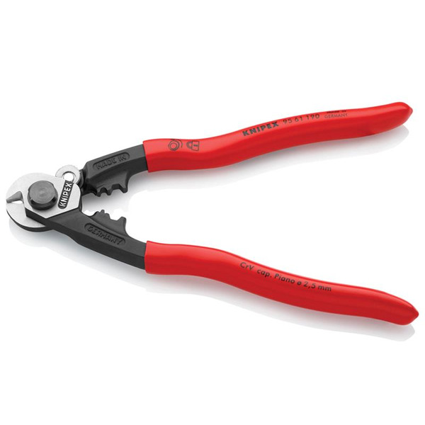 KNIPEX KPX9561190 95 61 190 Wire Rope/Bowden Cable Cutter Plastic Coated Grip 190mm