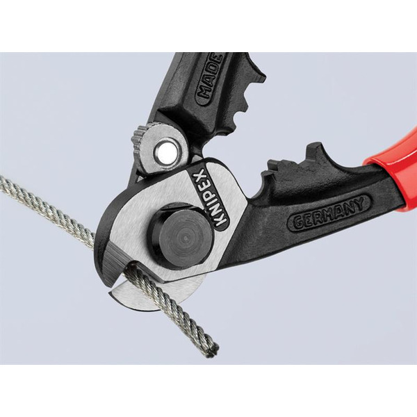 KNIPEX KPX9561190 95 61 190 Wire Rope/Bowden Cable Cutter Plastic Coated Grip 190mm