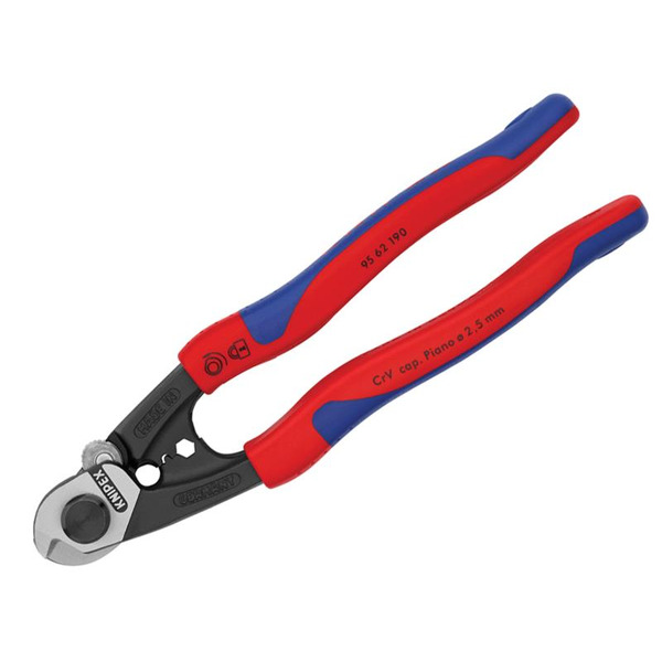 95 62 190 Wire Rope/Bowden Cable Cutters Multi-Component Grip 190mm