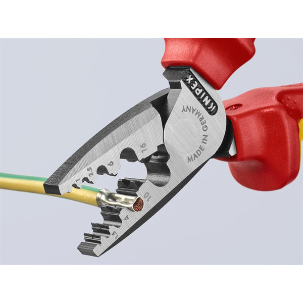 KNIPEX 97 78 180 T VDE Crimping Pliers with Tether Point 180mm