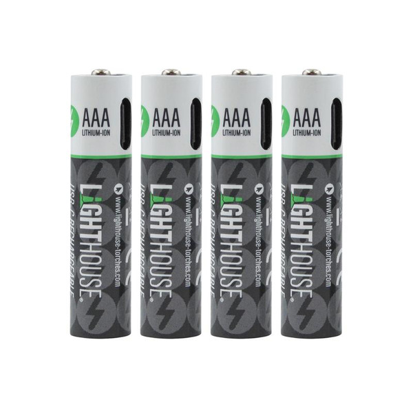 Lighthouse AAA USB-C Rechargeable Li-ion Battery Pack of 4