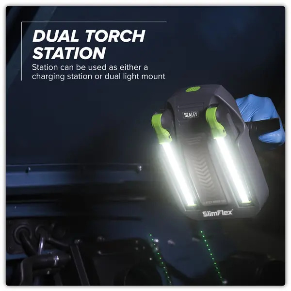 Sealey LED1801K Rechargeable Floodlight/Folding Inspection Light Docking Station Kit