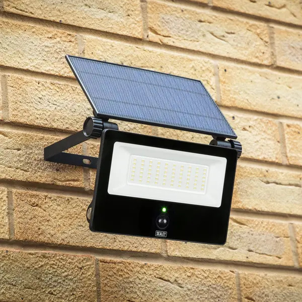 Sealey LED30S Extra-Slim Solar Floodlight with Wall Bracket 30W SMD LED