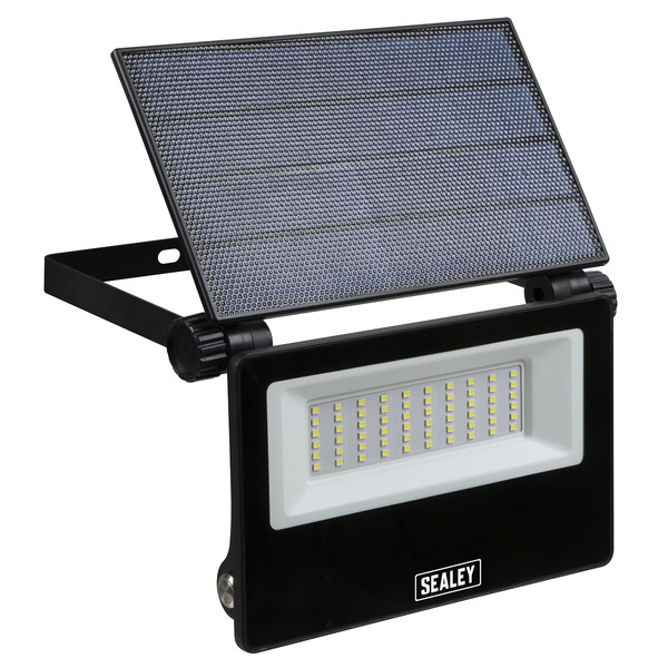 Sealey LED30S Extra-Slim Solar Floodlight with Wall Bracket 30W SMD LED