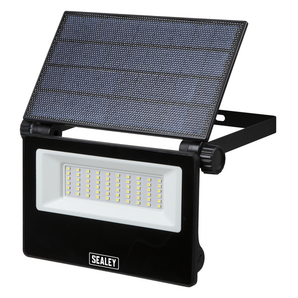 Sealey LED30S Extra-Slim Solar Floodlight with Wall Bracket 30W SMD LED