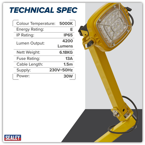 Sealey LED30WDL Loading Bay Floodlight 30W SMD LED