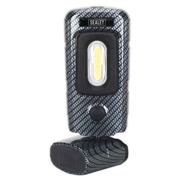 Sealey LED3601CF Rechargeable 360� Inspection Light 3W COB & 1W SMD LED - Carbon Fibre Effect