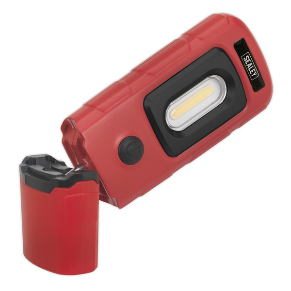 Sealey LED3601R Rechargeable 360� Inspection Light 3W COB & 1W SMD LED - Red