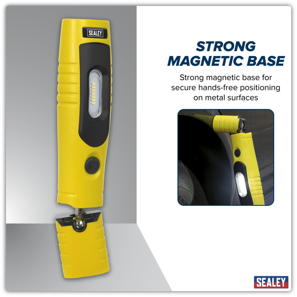 Sealey LED3602Y Rechargeable 360� Inspection Light 4W & 3W SMD LED - Yellow