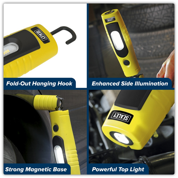 Sealey LED3602Y Rechargeable 360� Inspection Light 4W & 3W SMD LED - Yellow