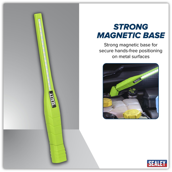 Sealey LED3604G Rechargeable 360� Slim Inspection Light 8W & 1W SMD LED - Green