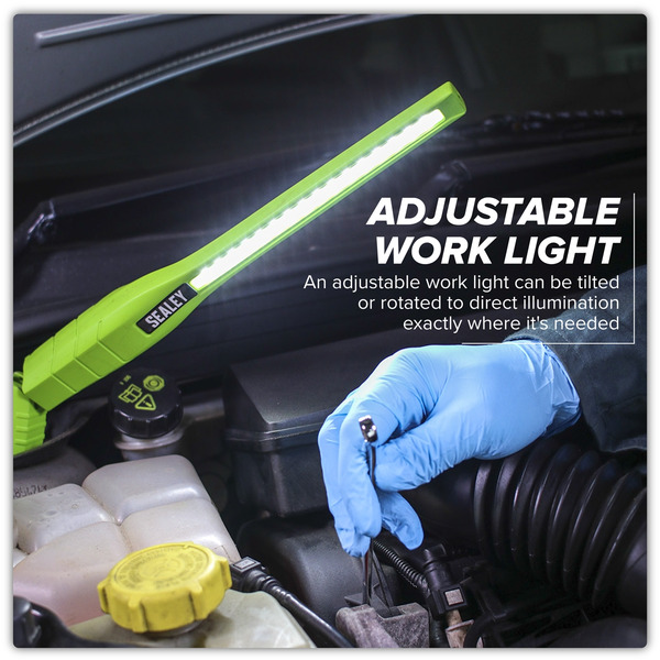 Sealey LED3604G Rechargeable 360� Slim Inspection Light 8W & 1W SMD LED - Green