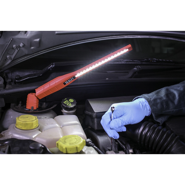 Sealey LED3604R Rechargeable 360� Slim Inspection Light 8W & 1W SMD LED - Red