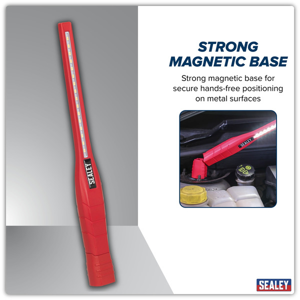 Sealey LED3604R Rechargeable 360� Slim Inspection Light 8W & 1W SMD LED - Red