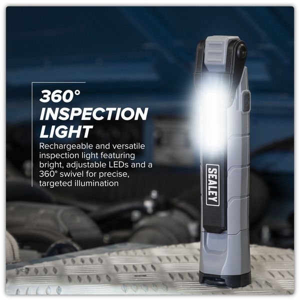 Sealey LED3605GR Rechargeable 360� Inspection Light 10W & 2 x 4W SMD LED - Grey