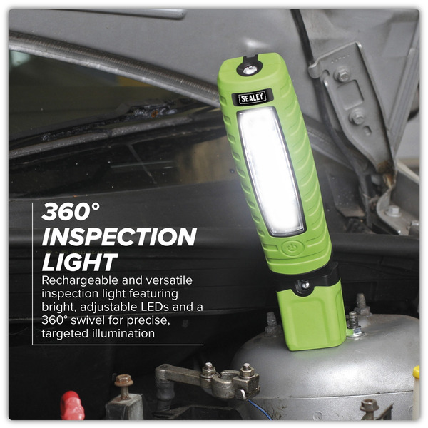 Sealey LED360G Rechargeable 360� Inspection Light 8W & 3W SMD LED - Green