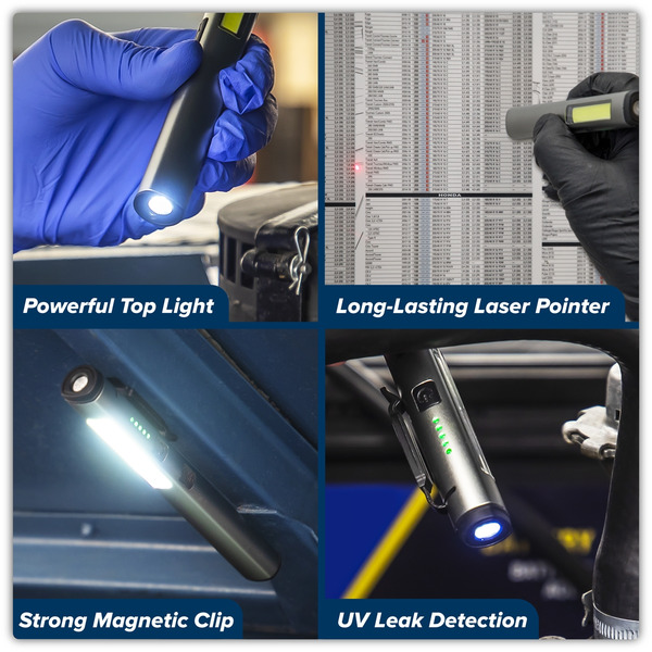 Sealey LED450UV Rechargeable UV Penlight Torch with Laser Pointer 5W COB & 3W SMD LED