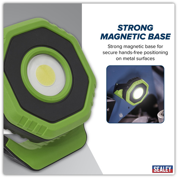 Sealey LED700P Rechargeable 360� Pocket Floodlight with Magnet 7W COB LED - Green
