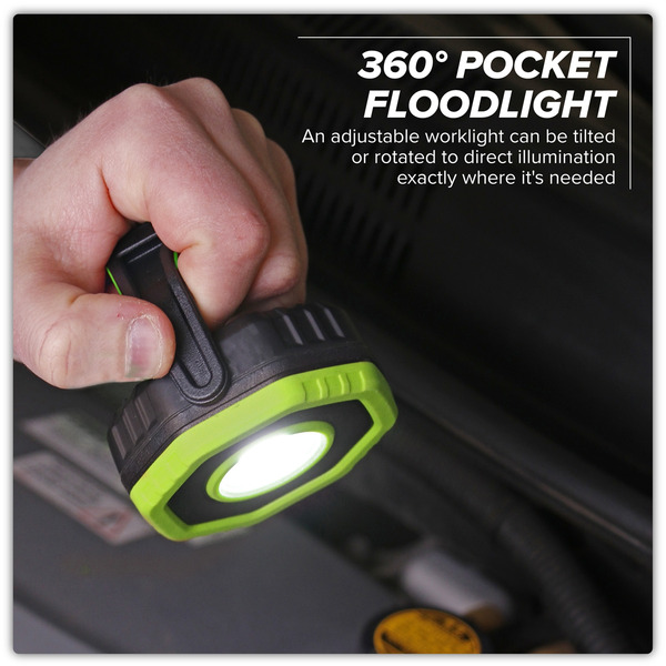 Sealey LED700P Rechargeable 360� Pocket Floodlight with Magnet 7W COB LED - Green