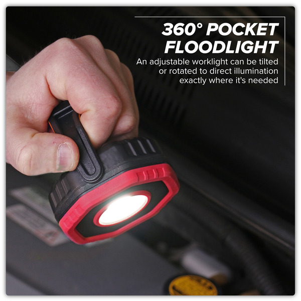 Sealey LED700PR Rechargeable 360 Pocket Floodlight with Magnet 7W COB LED - Red