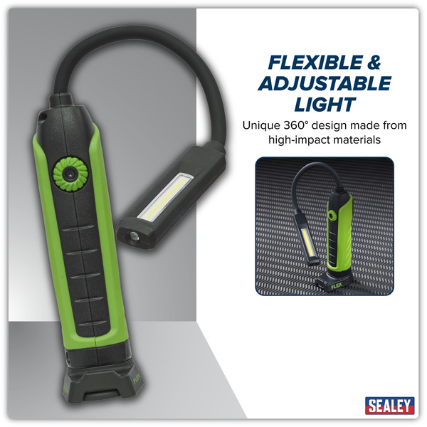 Sealey LEDFLEXG Rechargeable Flexi Inspection Light 5W COB & 3W SMD LED