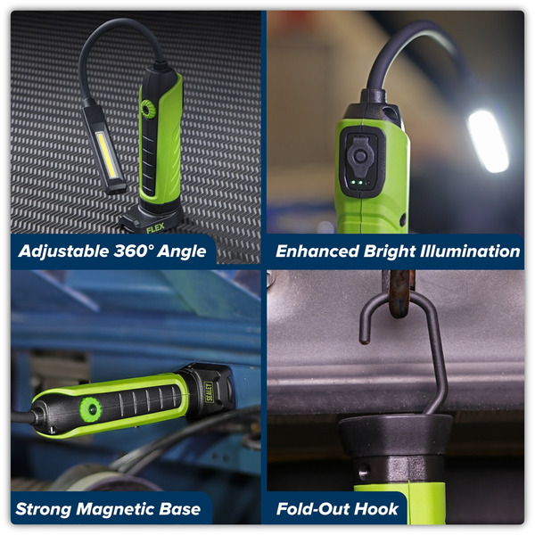 Sealey LEDFLEXG Rechargeable Flexi Inspection Light 5W COB & 3W SMD LED