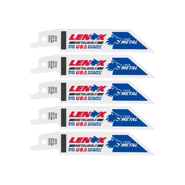 LENOX LEN20550414R MetalWolf Wave Edge Reciprocating Saw Blade 102 x 19 x 0.9mm 14 TPI (Pack 5)