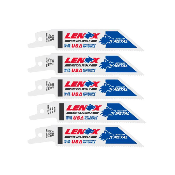 LENOX LEN20552418R MetalWolf Wave Edge Reciprocating Saw Blade 102 x 19 x 0.9mm 18 TPI (Pack 5)