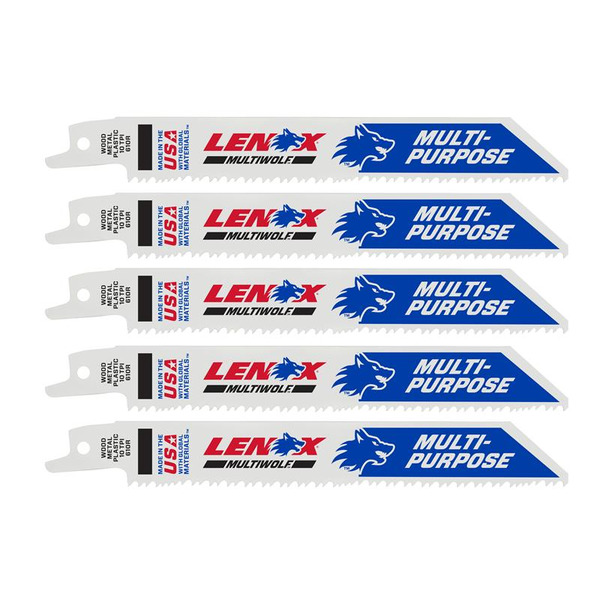 LENOX LEN20562610R MultiWolf Wave Edge Reciprocating Saw Blade 152 x 19 x 0.9mm 10 TPI (Pack 5)
