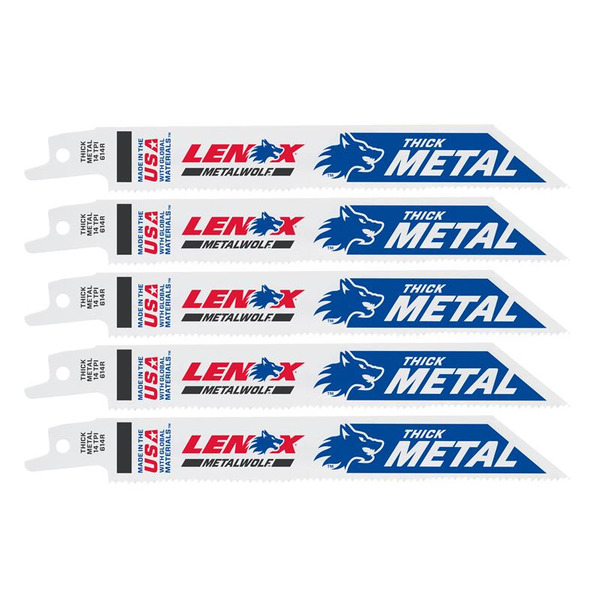 LENOX LEN20564614R MetalWolf Wave Edge Reciprocating Saw Blade 152 x 19 x 0.9mm 14 TPI (Pack 5)