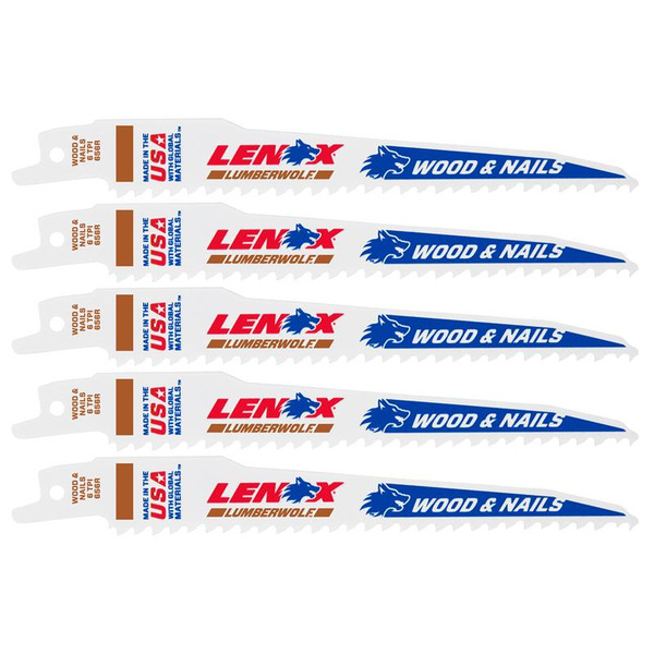 LENOX LEN20572656R LumberWolf Reciprocating Saw Blade 152 x 19 x 1.3mm 6 TPI (Pack 5)