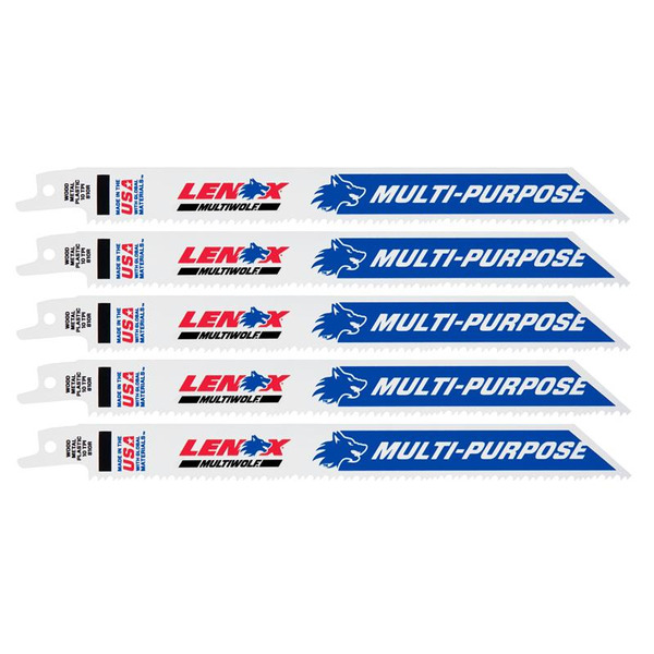 LENOX LEN20580810R MultiWolf Wave Edge Reciprocating Saw Blade 203 x 19 x 1.3mm 10 TPI (Pack 5)