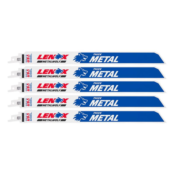 LENOX LEN412114R MetalWolf Wave Edge Reciprocating Saw Blade 305 x 25 x 1.07mm 14 TPI (Pack 5)