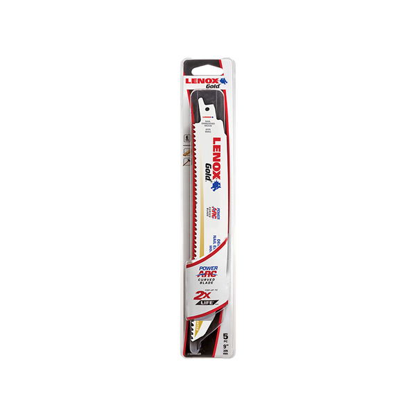 LENOX LEN966GR Gold® Power Arc® Curved Demo Cutting Saw Blade 229 x 22 x 1.6mm 6 TPI (Pack 5)