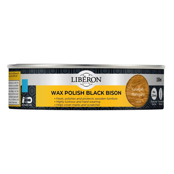 Liberon LIBBPWGM150N Black Bison Wax Paste Georgian Mahogany 150ml