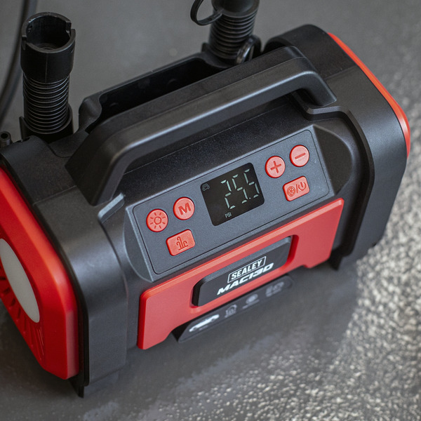 Sealey MAC13D Tyre Inflator & High-Volume Air Pump 12V/230V AC